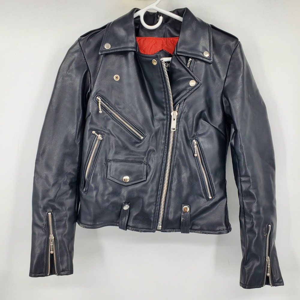 Straight To Hell Vegan Commando Moto Jacket Black Small Punk Grunge Goth Edgy